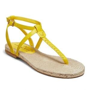 Jack Rogers Women's Sz 6.5 US Braided Thong Evie Espadrille Flat Sandals Yellow
